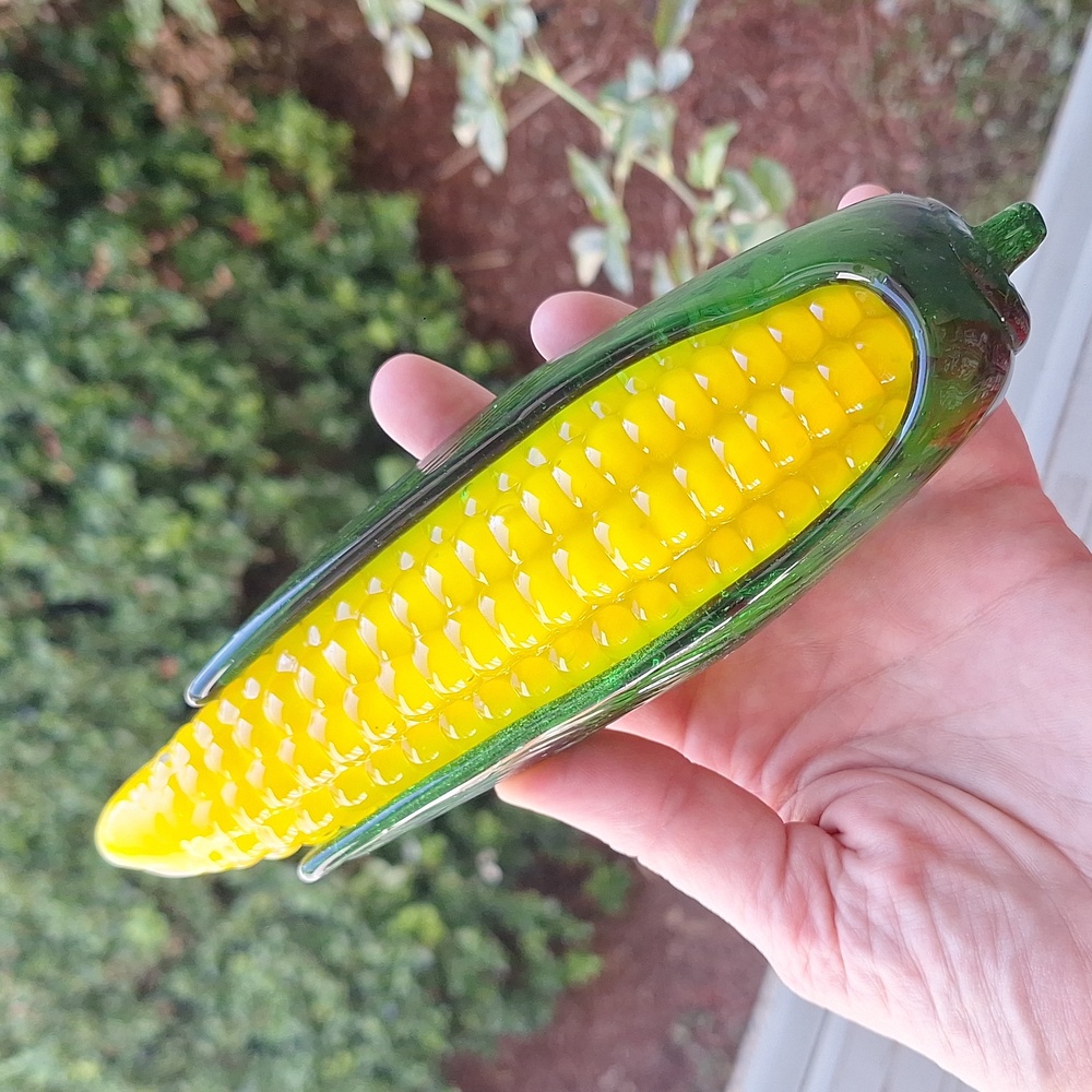 Vintage Murano Art Glass Corn On The Cob Handmade Hand Blown Artisan Farmhouse - Picture 3 of 5